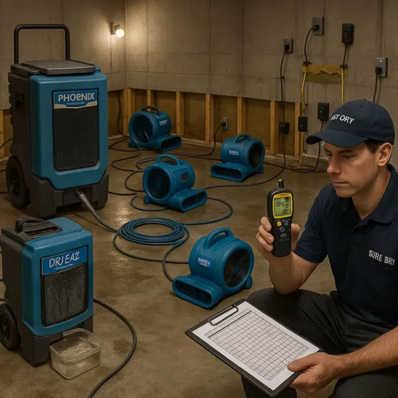 Structural Drying and Dehumidification process in Gibson City, IL